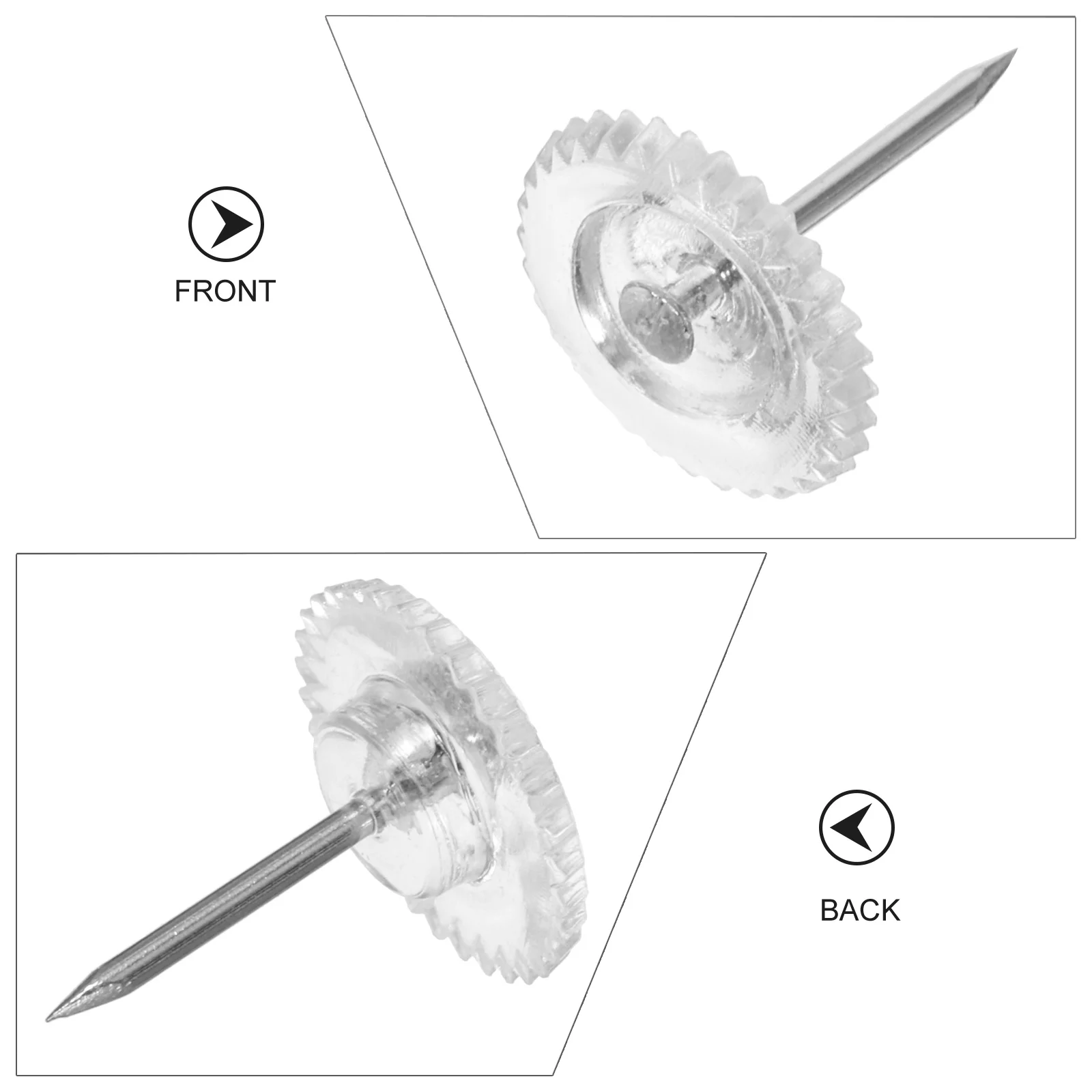 

100pcs Plastic Thumbtacks Clear Push For Cork Board Bulletin Map Pin Fixing Drawing Paper Office Decorative Tacks Transparent