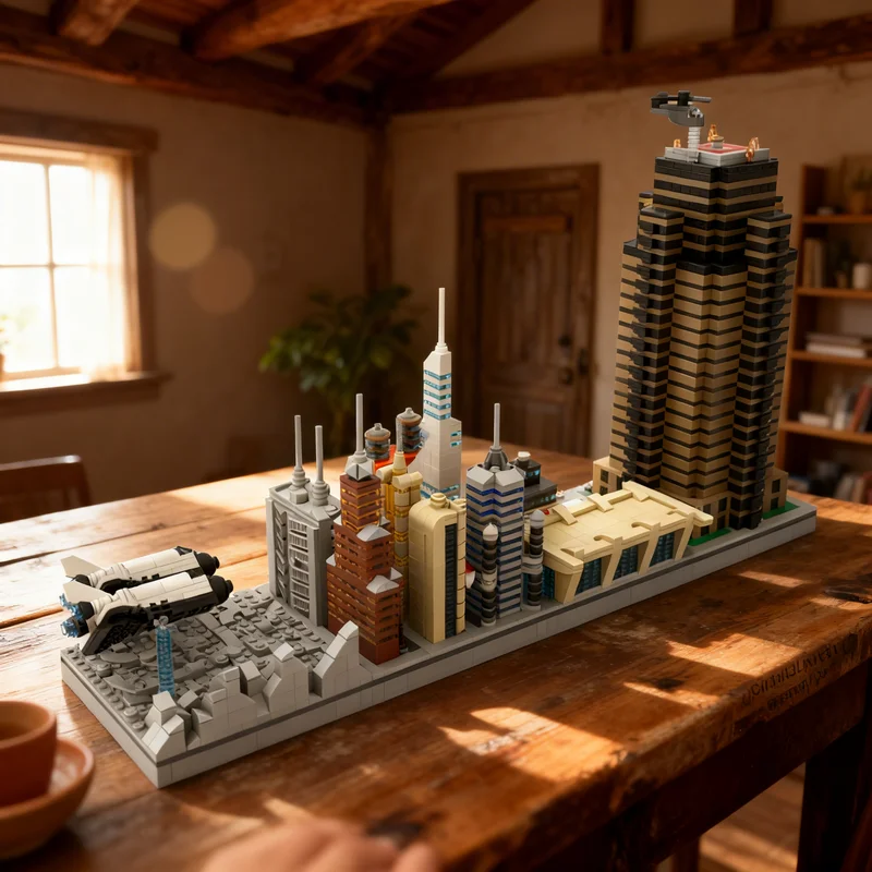 

3912pcs MOC Microscale Bruce Willis Films Model Building Blocks Architecture Toys Christmas Gifts Education Kids Assemble Idea