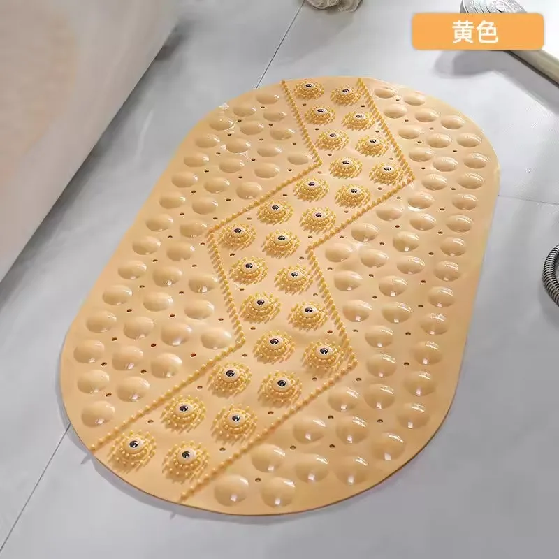 Non-Slip Bath Tub Shower Mat with Suction Cups,Machine Washable Bathroom Mats with Drain, Extra Large Bathtub Mat, 39x69cm