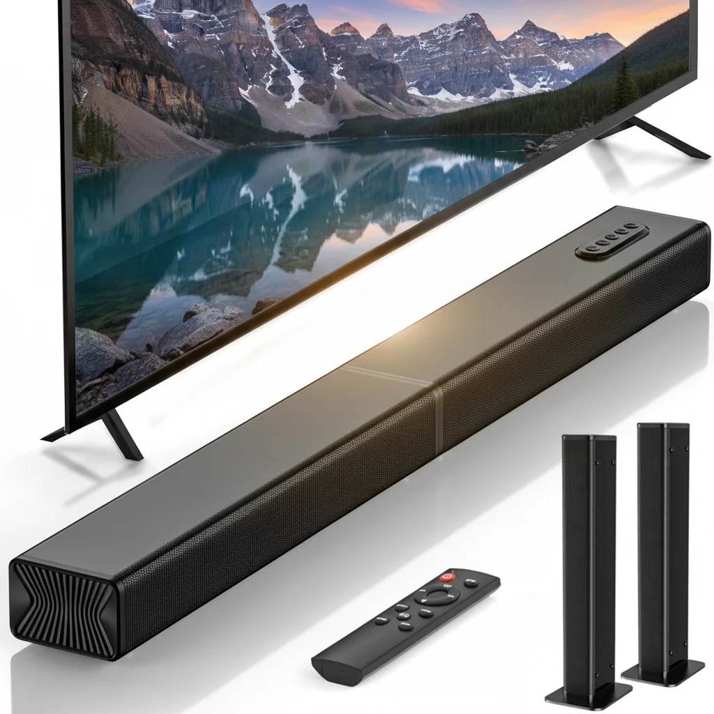 Sound Bar for Smart TV, 2 in 1 Detachable Soundbar Speaker, Sound Bar for TV/PC/Gaming/Projectors, Wall Mountable