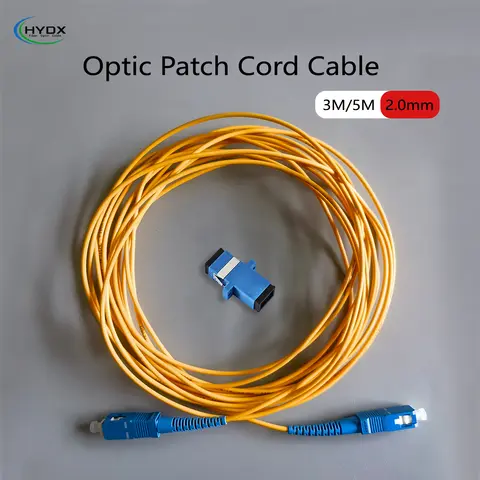 Câble d'extension de Fiber optique monomode 3M/5M SC/UPC-SC/UPC 2.0mm, cordon de raccordement de Fiber FTTH avec adaptateur gratuit, réseau haute vitesse