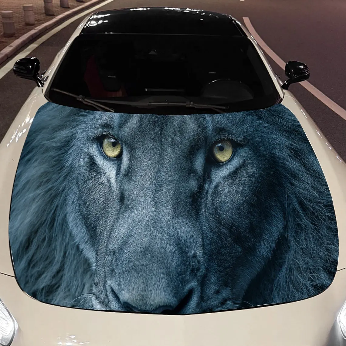 

Blue Lion Car Engine Hood Sticker, Auto Vinyl Wraps, Waterproof Self-adhesive Vehicle Decal, Durable & Anti-scratch Auto Exterio