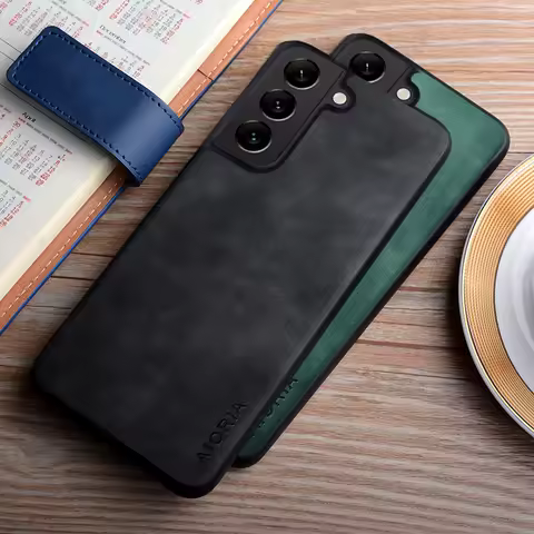 Leather Case For Samsung Galaxy S22 S24 S25 S21 S23 Ultra Plus FE coque simple durable cover for samsung s25 edge case funda