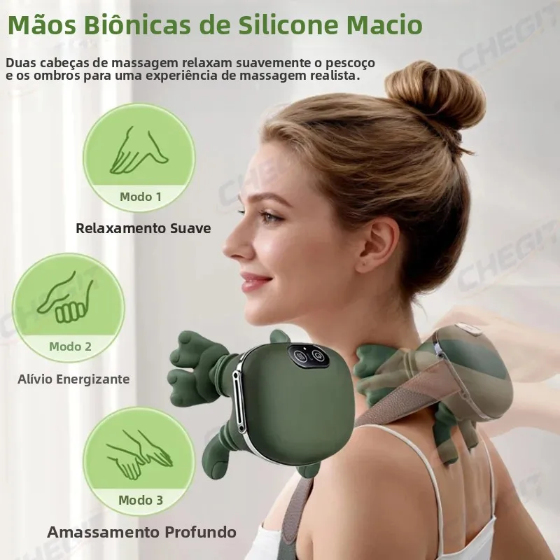 電気指圧ネックショルダーマッサージャー、深部揉み指圧機能付き、筋肉の緩和と背中-肩の痛みの緩和に