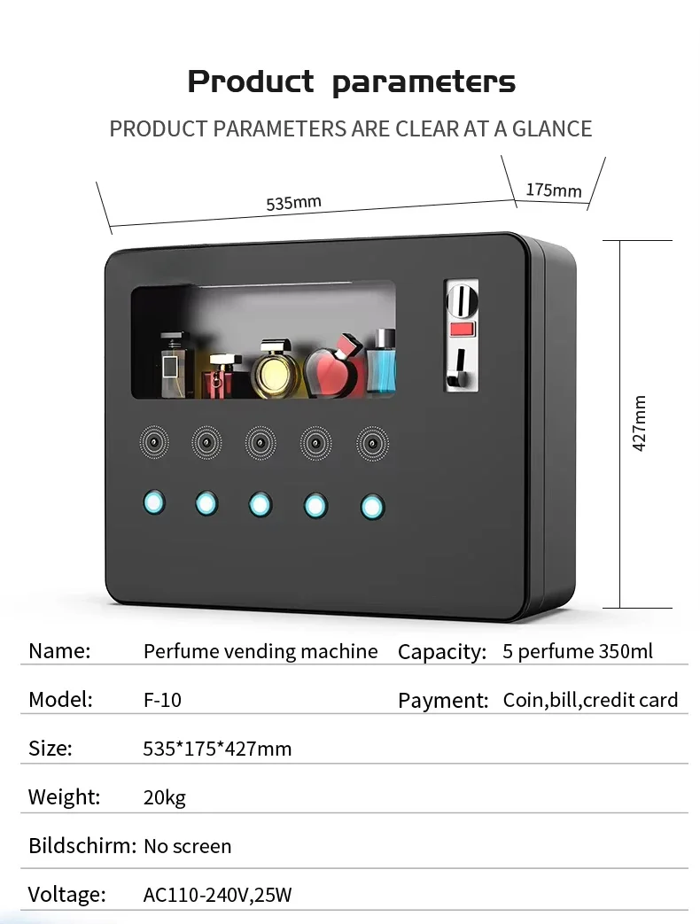 Convenience Store Automatic Perfume Spray Dispenser Credit Card/QR code/Token Payment Smart Perfume Vending Machine #5