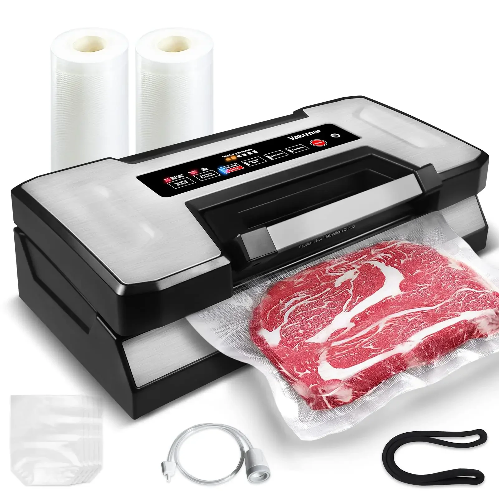 

Vacuum Sealer Machine, 90Kpa Food Vacuum Sealer Machine Preservation Dry/Moist/Liquid Modes, LED Indicator Light, Handle Locked