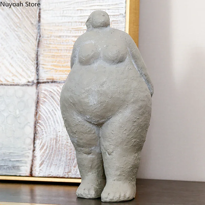 Creative Fat Woman Decoration Resin Abstract Character Artwork Statue Decoration Living Room Home Decoration Accessories Crafts