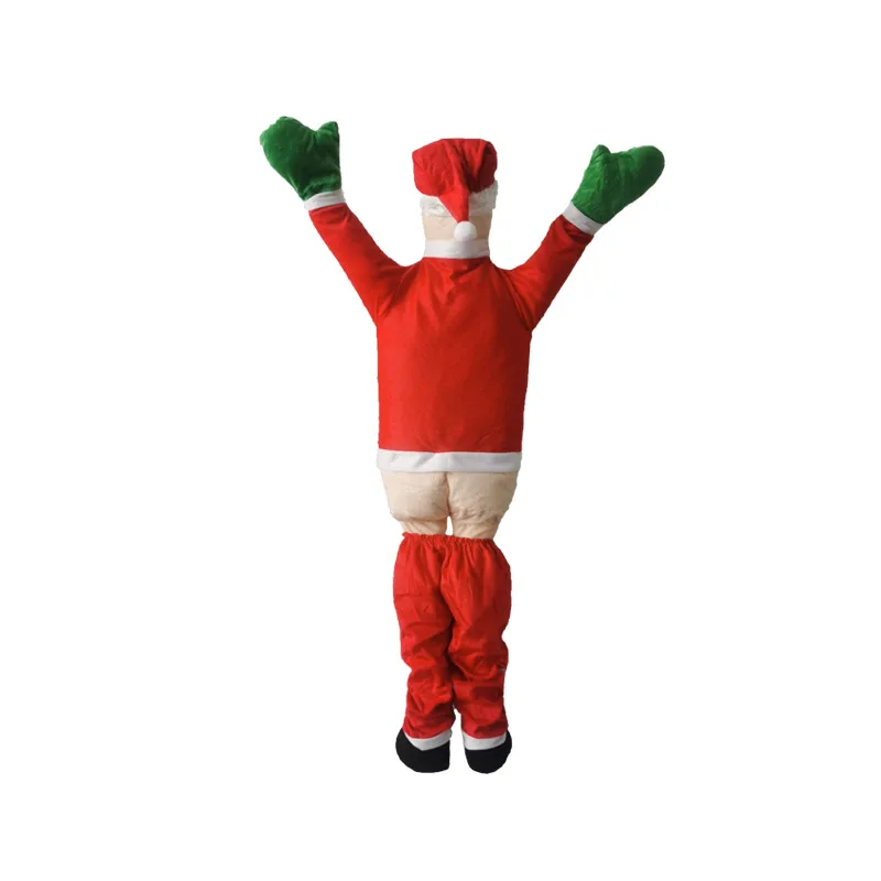 

Creative new flannel Santa takes off his pants and climbs the wall to decorate the pendant gift holiday