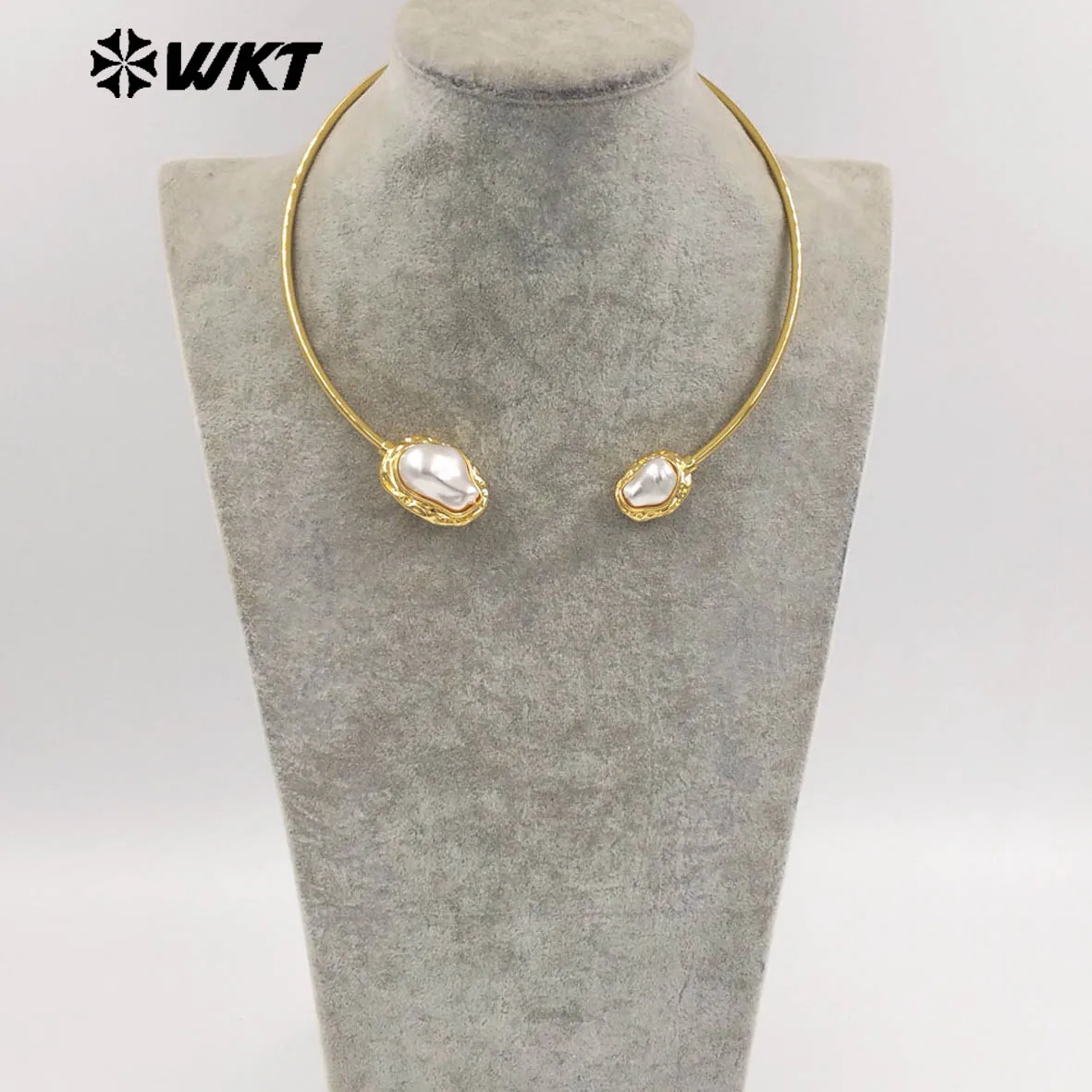 

Ожерелье-чокер WT-JN362: Простое, роскошное, с позолотой, не тускнеющее, с искусственным жемчугом, для женщин, как аксессуар для вечеринок