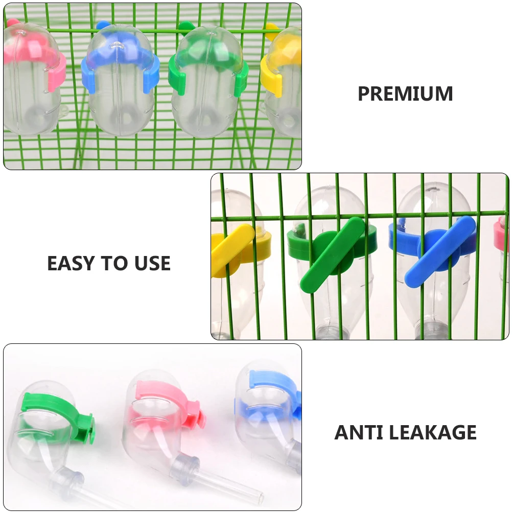 

4pcs Hamster Water Bowl Anti-Leakage Durable Hanging Pet Feeder Easy Install Travel Friendly For Small Animals Cage Pet Supplies