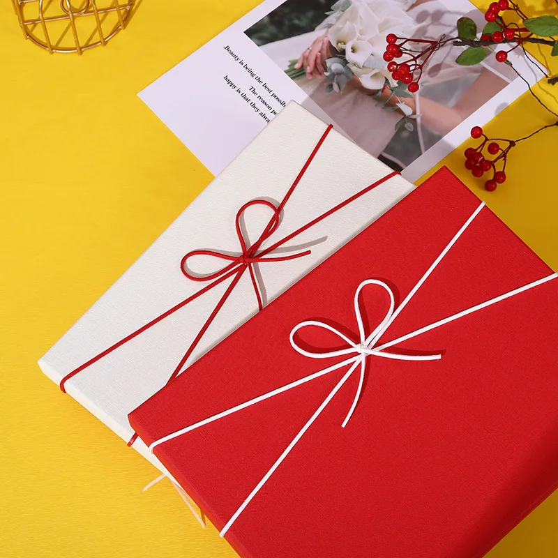 Custom Scarf Box Red Box Clothing Box Printed Box Top and Bottom Cover Solid Color Box Business Bo