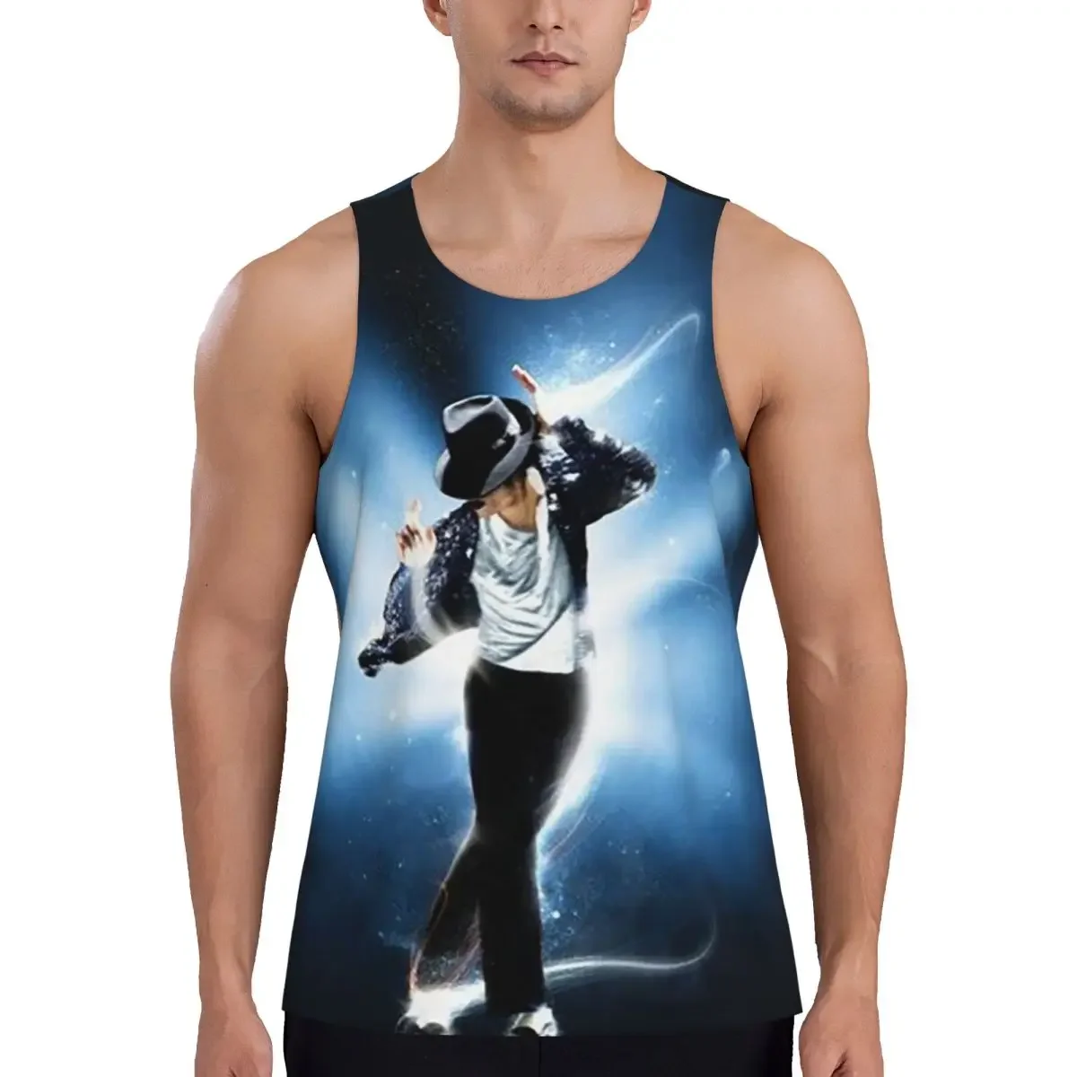 Michael Jackson Musicians Singers Dancers Gym Tank Bodybuilding Vest Fitness Sleeveless Tops Quick Men Workout Sports Clothing