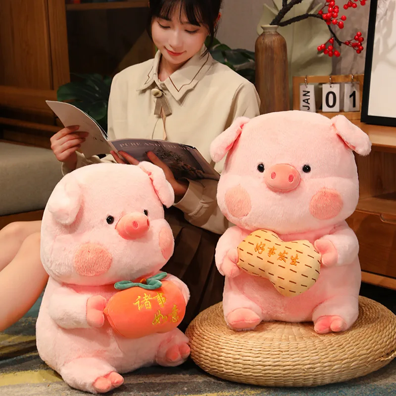 Creative 23-50cm Fortunate Fruit  Pig Pink Dolls Cartoon Soft Stuffed Animals Home Decor Toys Girls Birthday Christmas Gifts