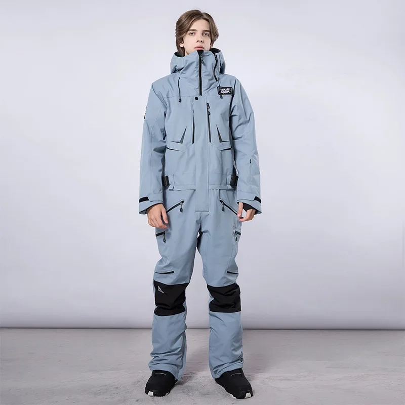 Winter Male One Piece Snowboard Hooded Snow Men Jumpsuit Woman Ski Overalls Waterproof Snowsuit Sport Suits Clothes Tracksuits