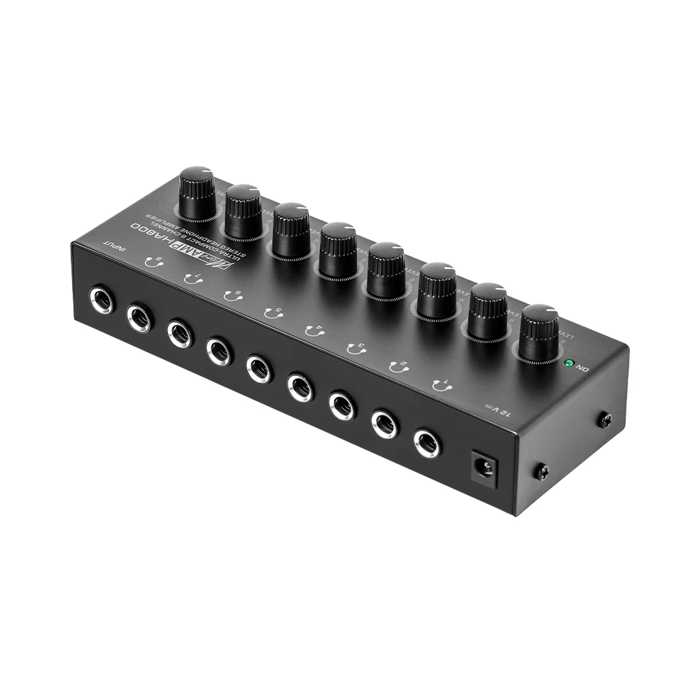 

HA800 8-way 6.35mm Stereo Headphone Monitor Amplifier Portable Headphone Amplifier Splitter