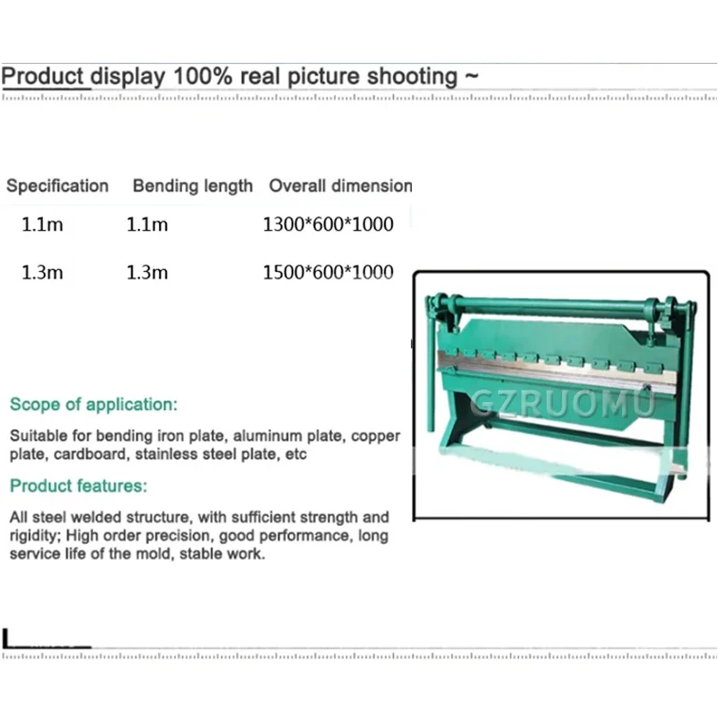 1.1M Semi-Automatic Bending Machine Desktop Manual Right-Angle Label Folding Machine Aluminum Plate Iron Sheet Folding Equipment