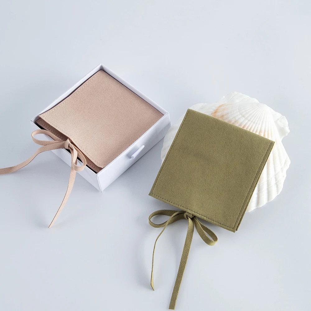10 Stuks Microfiber Sieraden Verpakking Zakjes Voor Wedding Ring Oorbellen Ketting Kerstcadeautjes Gift Bag Kleine Fluwelen Zakjes