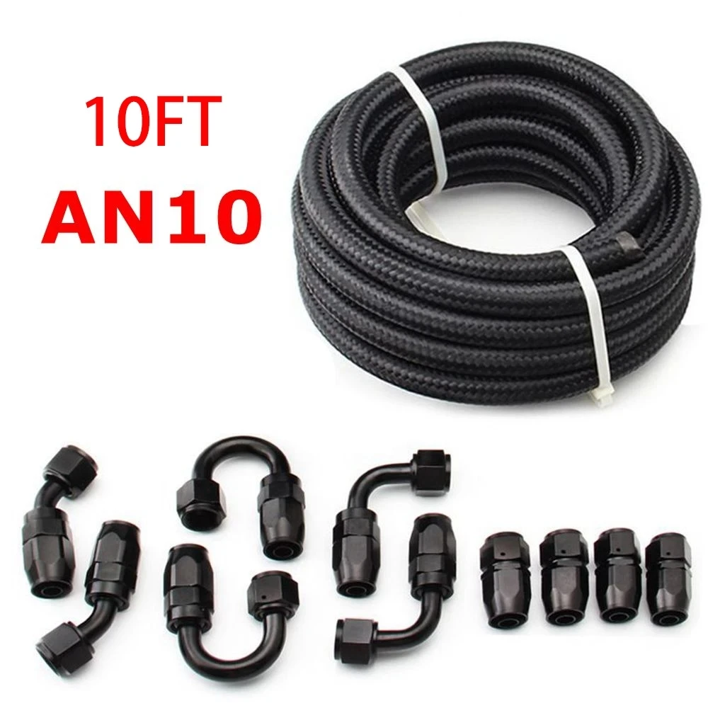 3M AN6/AN8/AN10 CPE Olie Brandstof Fittingen Slanguiteinde 0 + 45 + 90 + 180 Graden Olie Adapter Kit AN6 Gevlochten Olie Brandstofslang Lijn Met Klemmen
