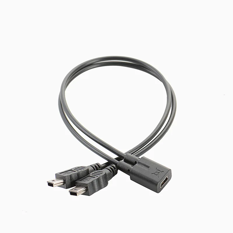 1pcType-c USB  / Micro USB 1 Female to Micro/Mini USB Type-c Type B Male Y Splitter Charge Extension Date Splitter Adapter Cable