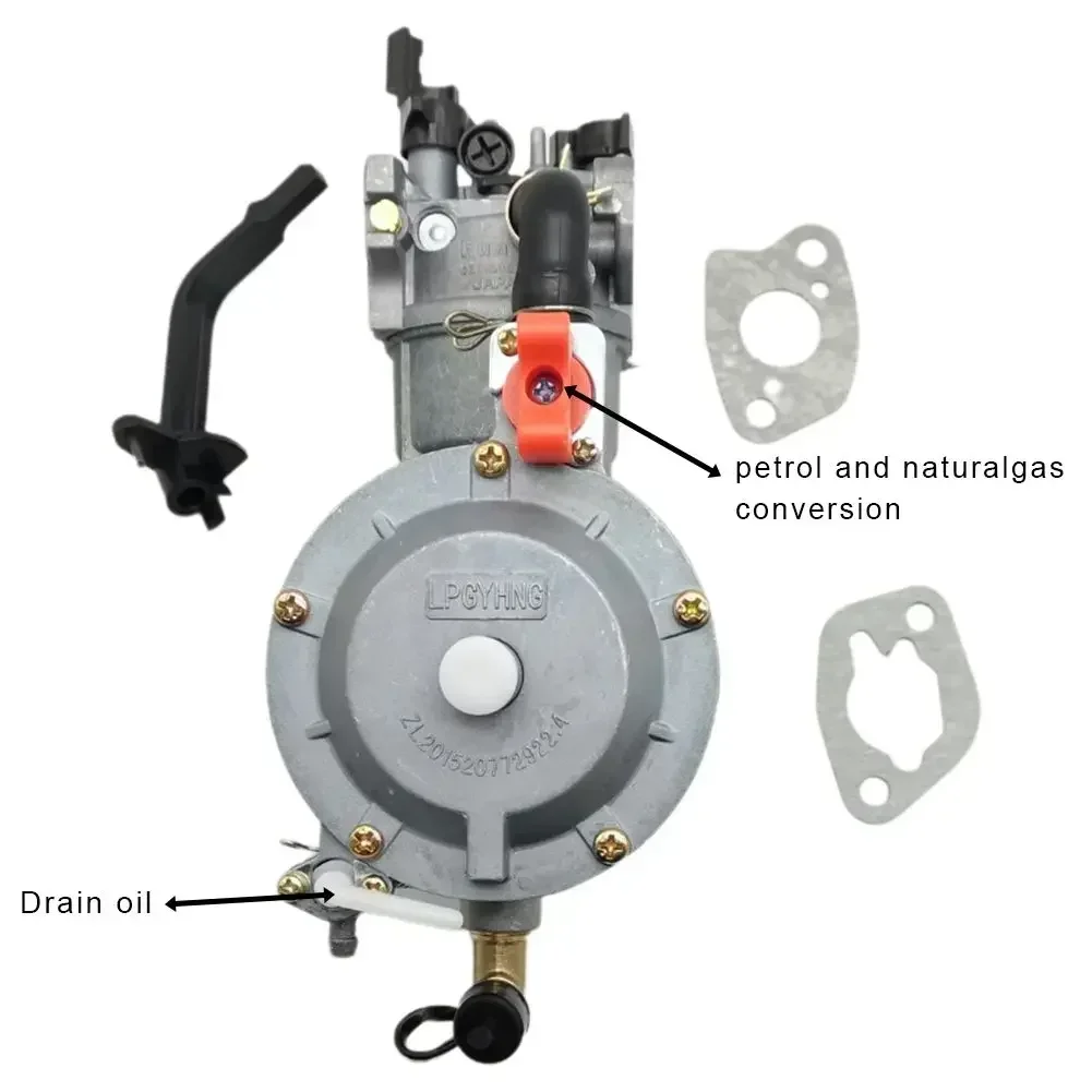 LPG168 Gasoline Generator Dual Fuel Carburetor Kit 168F 170F 6.5HP 2-3KW 220/110V For 100153 100165 100296 Generators