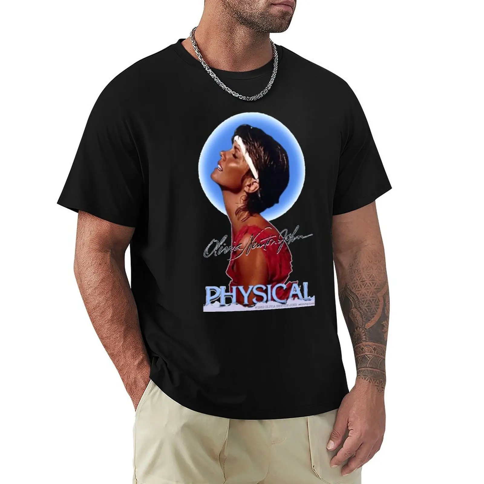 

Olivia Newton-John - Physical Concert T Shirt Vintage Reproduction T-Shirt plus sizes mens graphic t-shirts hip hop