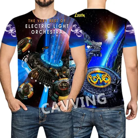 Vintage T-Shirt  ELO Casual 3d Print T-shirt Men Women Fashion Short Sleeve Oversized Tops Outdoor Hip hop Tshirt Men Clothing