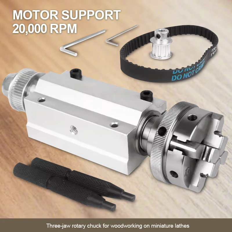 

3-jaw/4-jaw Chuck Spindle Assembly 50/63 for DIY Mini Lathe Woodworking Beads Machine Spindle Assembly