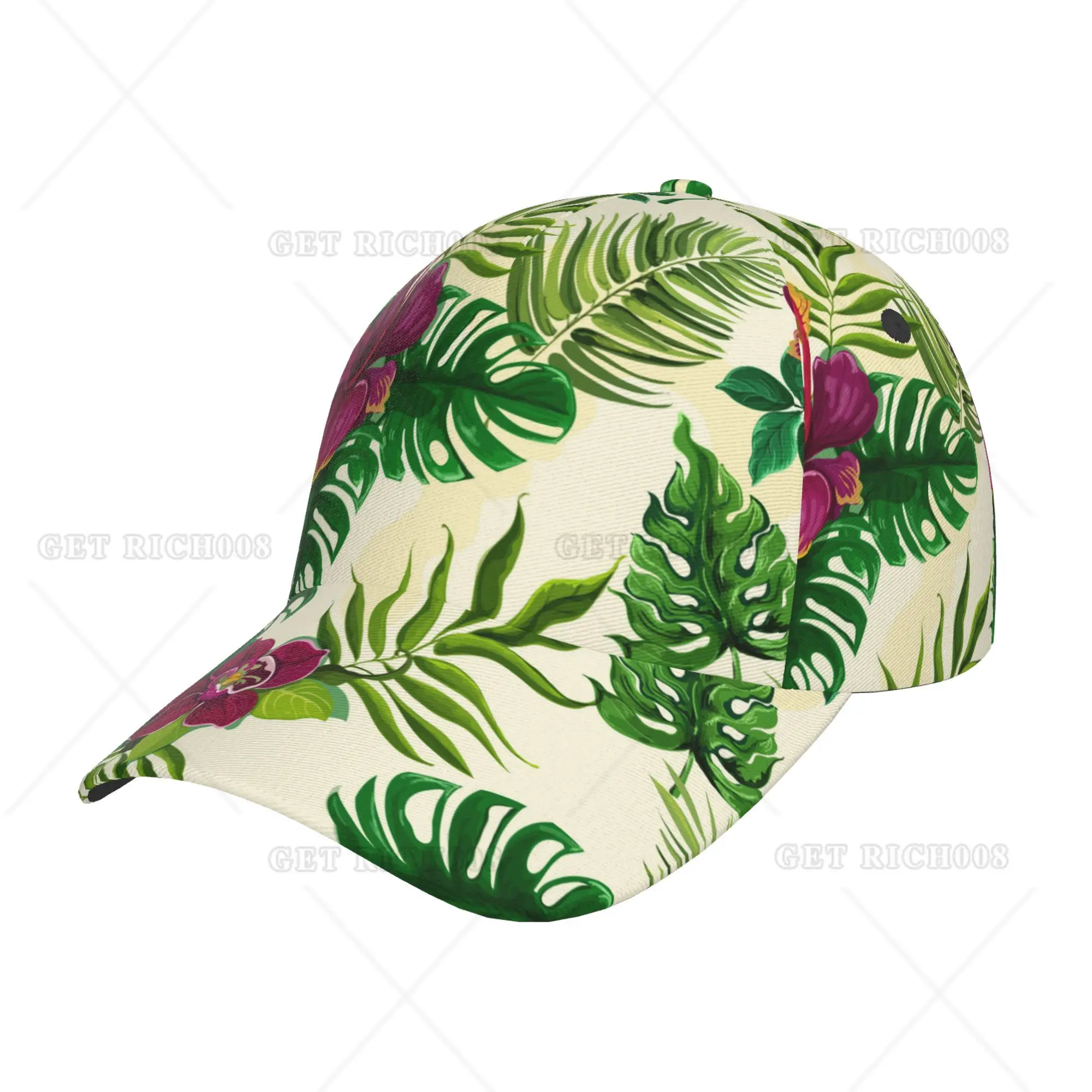 

Hibiscus Hawaii Tropical Baseball Cap Print Men Women Adjustable Hat Sports Outdoor One Size Print All Seasons