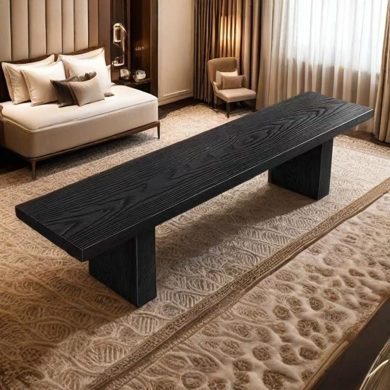 Black strip long tea, long strip stool at the end of the bed, simple shoe change home