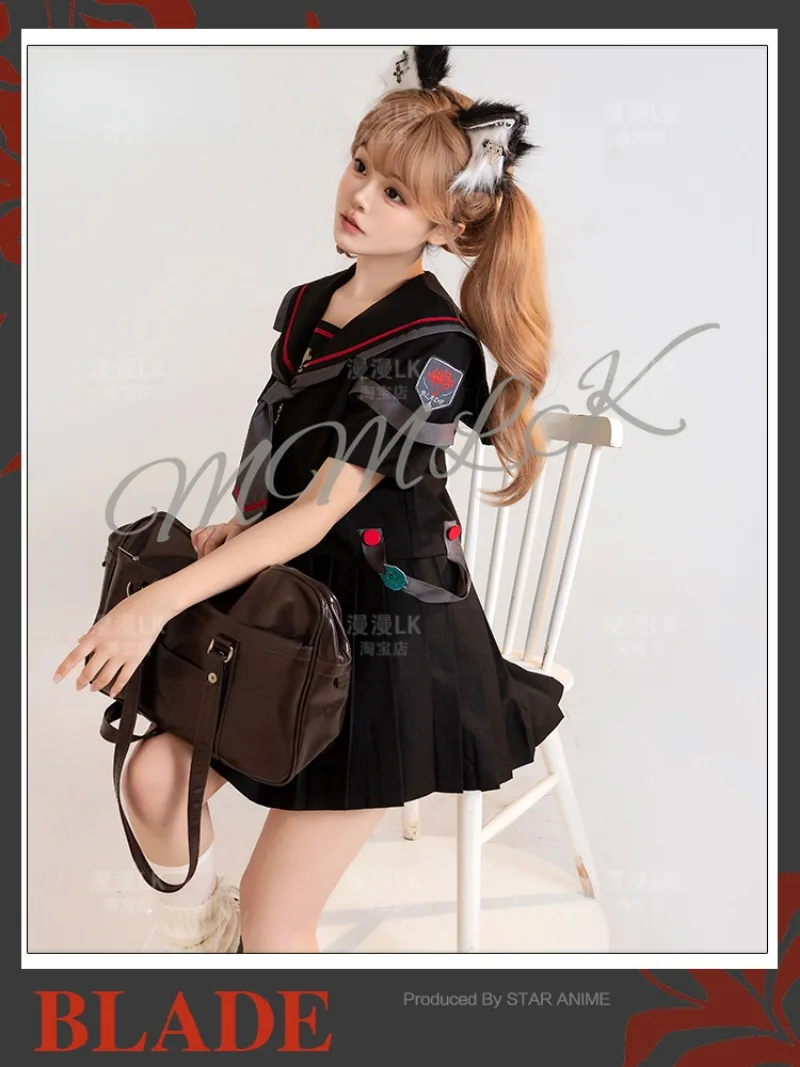 Animespel Honkai: Star Rail Cosplay Blade Women Girl Jk Matroos Zomeruniform Met Korte Mouwen Rok Vlinderdas Kostuums