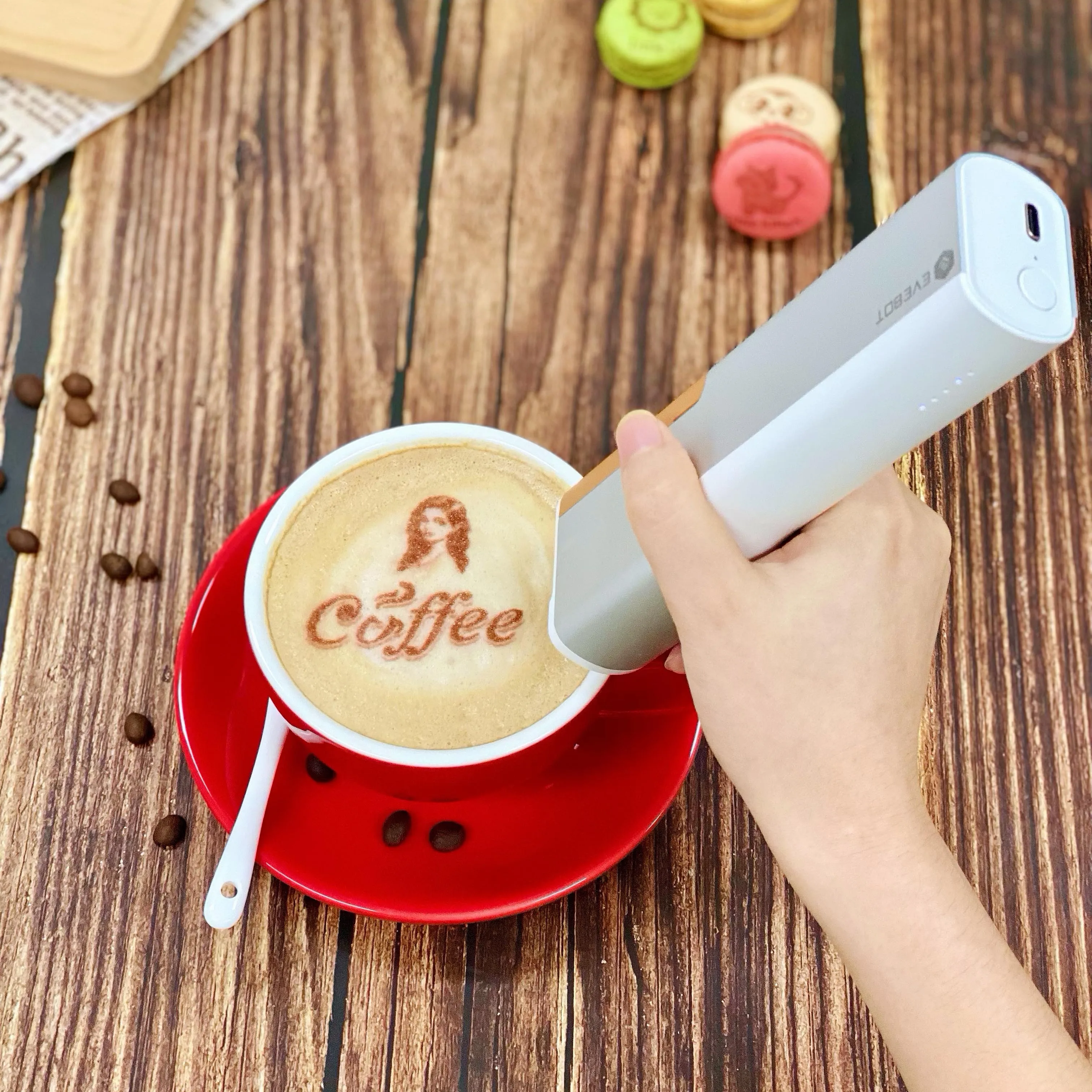 2023 New Innovative Product EVEBOT PrintPen edible food printer portable handheld personalized coffee printing machine