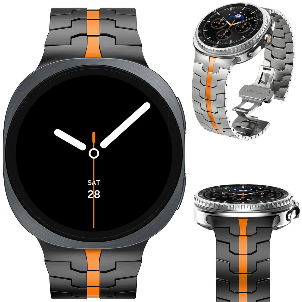 

Ремешок из нержавеющей стали для Samsung Galaxy Watch 8 Classic, 46 мм, металлический оригинальный браслет Correa для Galaxy Watch 8, ремешок 44 мм, 40 мм