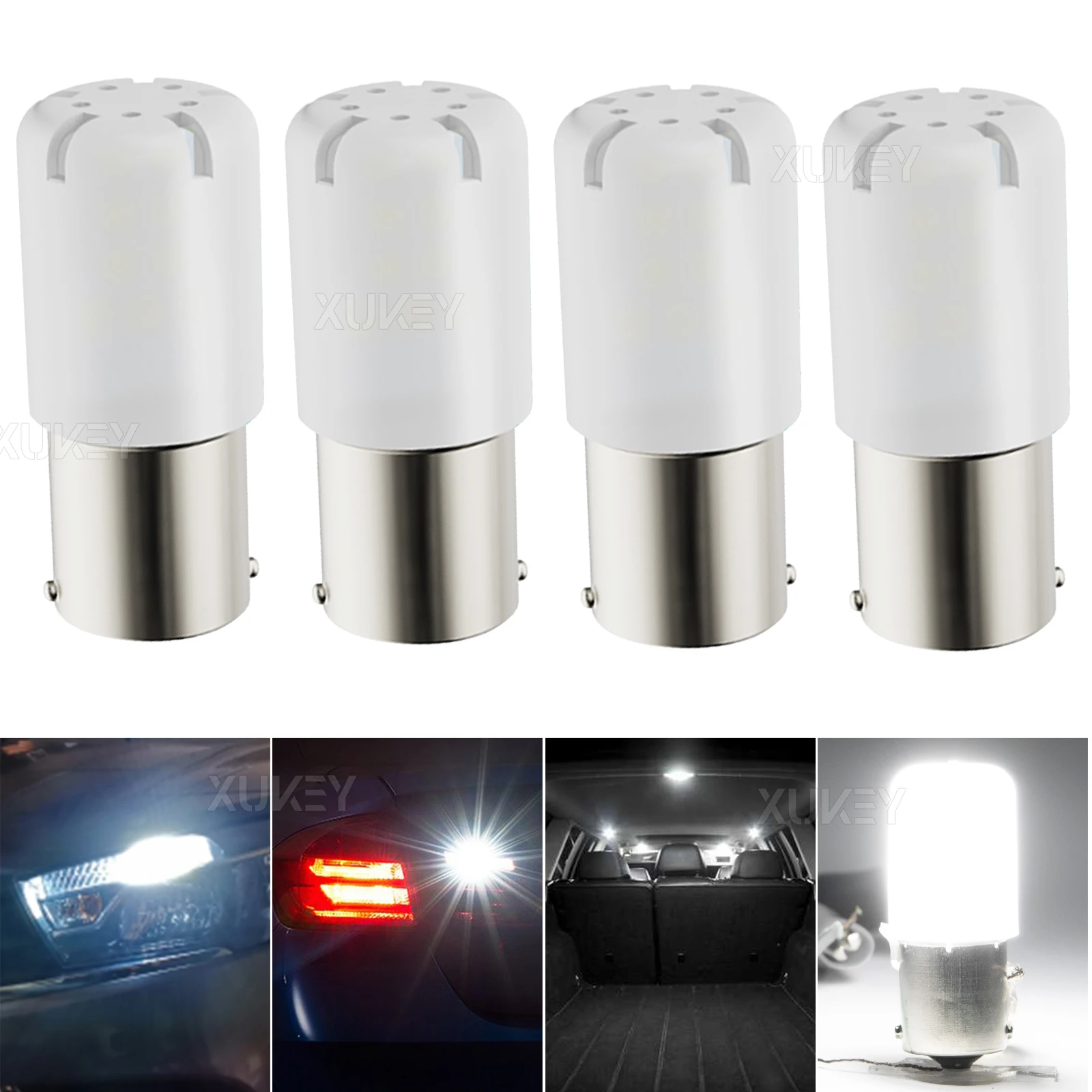 2/4/10X LED 1156 P21W White Reverse Light Bulbs Side DRL Backup 382 R5w R10w RV Van Instrument Panel Car Light Bulbs Camper 12V