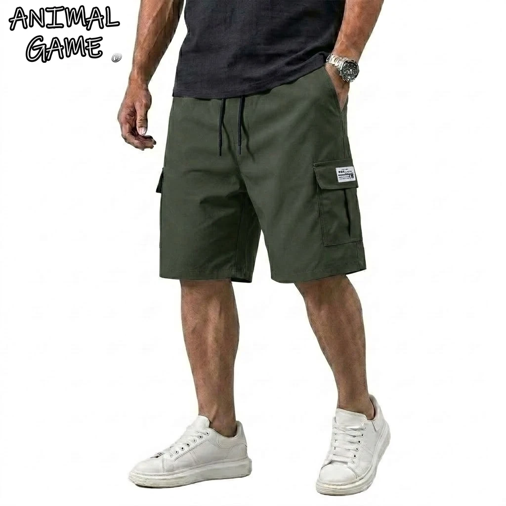 

Summer Cargo Short Pants Casual Knee Pants Jogging Gym Man Short Multi-Pocket Work Pants Tactical Shorts Men Bermuda Baggy Pants