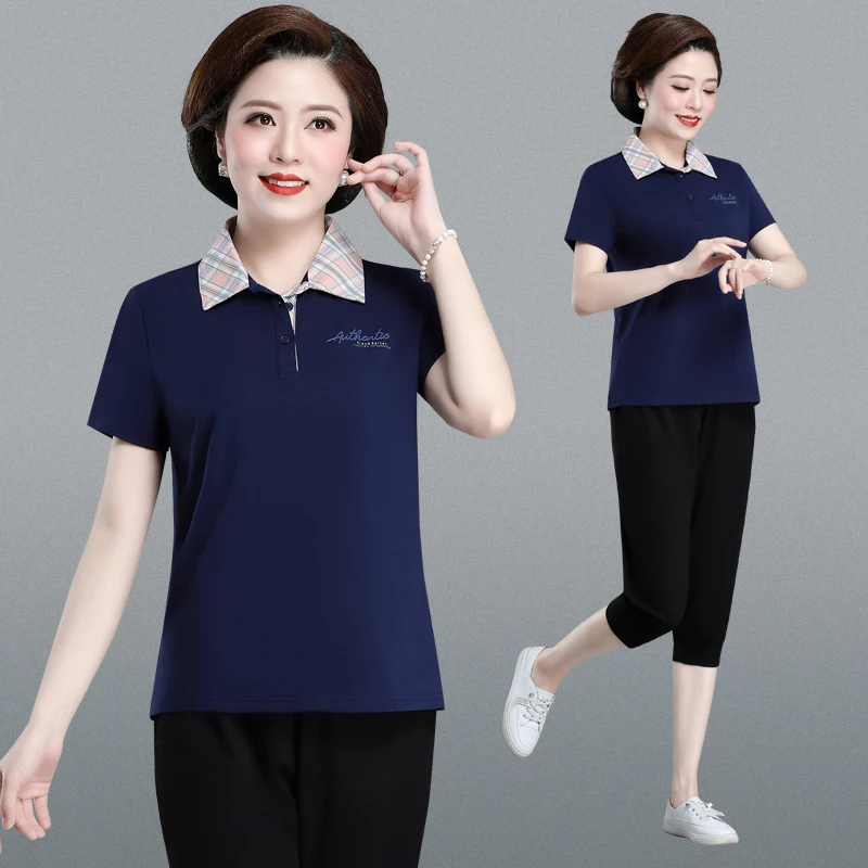 

Ele ort Sve T-irt Casual Slimming irt Spring New Sle for Ladies Mom Comfortable Breathable Summer Top