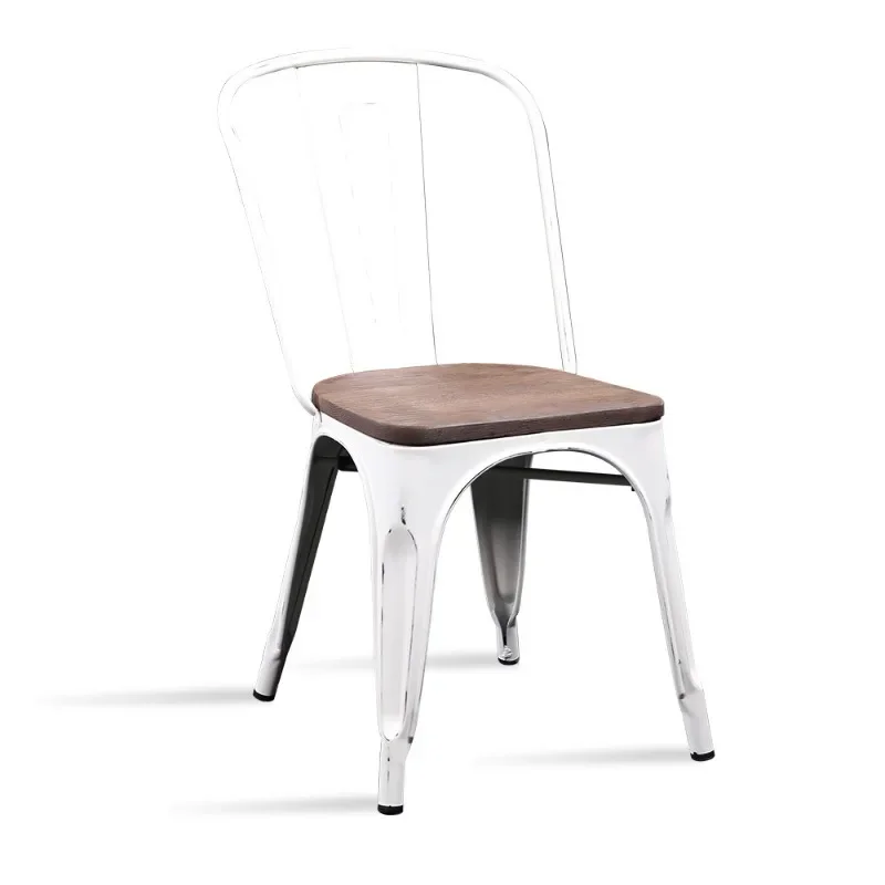 Industrial style iron chair, canteen fast food restaurant iron chair, backrest metal dining chair