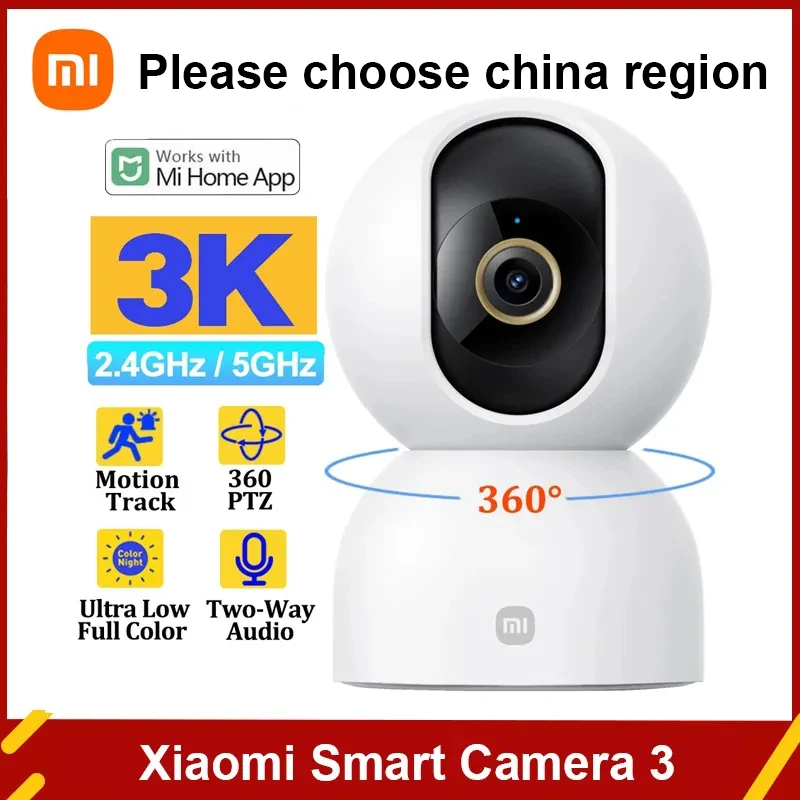 Original Xiaomi Smart Camera 3 PTZ Edition 3K Full Color Bidirectional Speech 5 Megapixels 360° View Work Infrared Night Vision