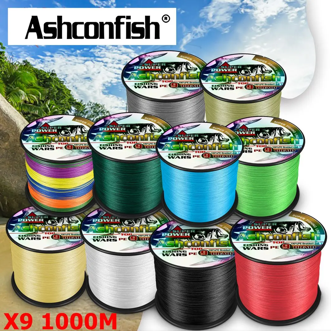 

Ashconfish 1000M Braided Fishing Line 9 Strands Carp Multifilament Wire Pesca Japanese 100% PE Line Saltwater 310LB Lines Braid
