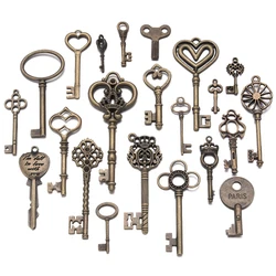 10pcs/lot Alloy Key Pendant Retro Antique Bronze Vintage Key Pendants For DIY Jewelry Making Bracelet Necklace Decor Gifts