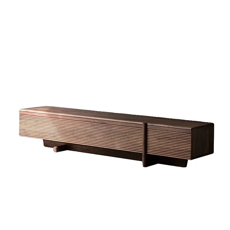 North American black walnut solid wood TV cabinet Nordic simple modern audio-visual cabinet Wabi Sansan minimalist