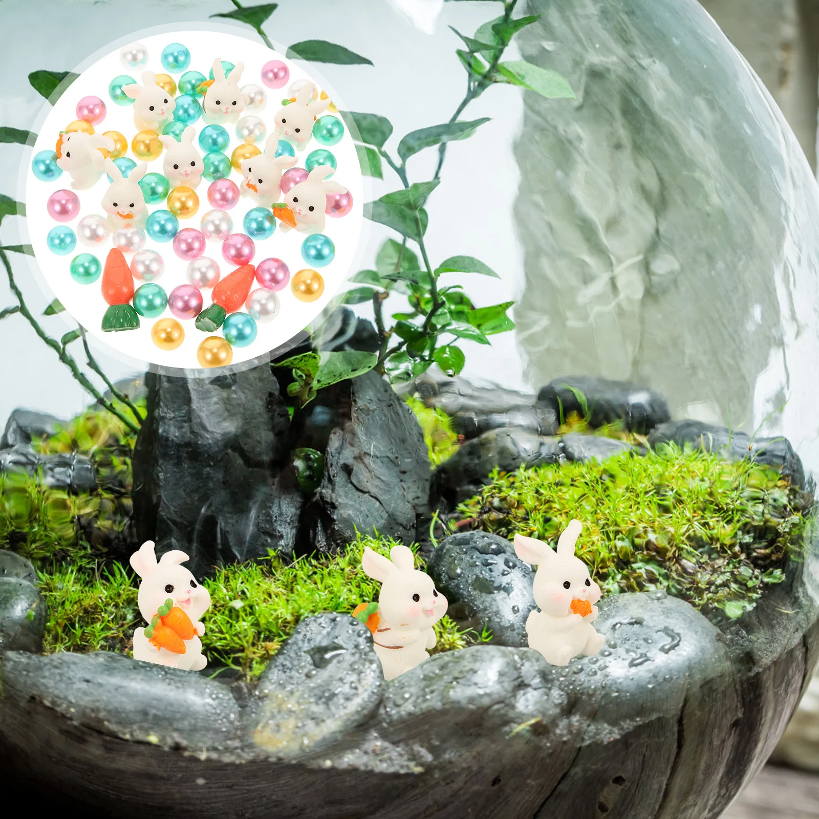 

1Set Easter Vase Filler Pearl Beads Bunny Carrot Decorative Ornaments Wedding Party Home Decor Centerpiece Easter Vase Filler