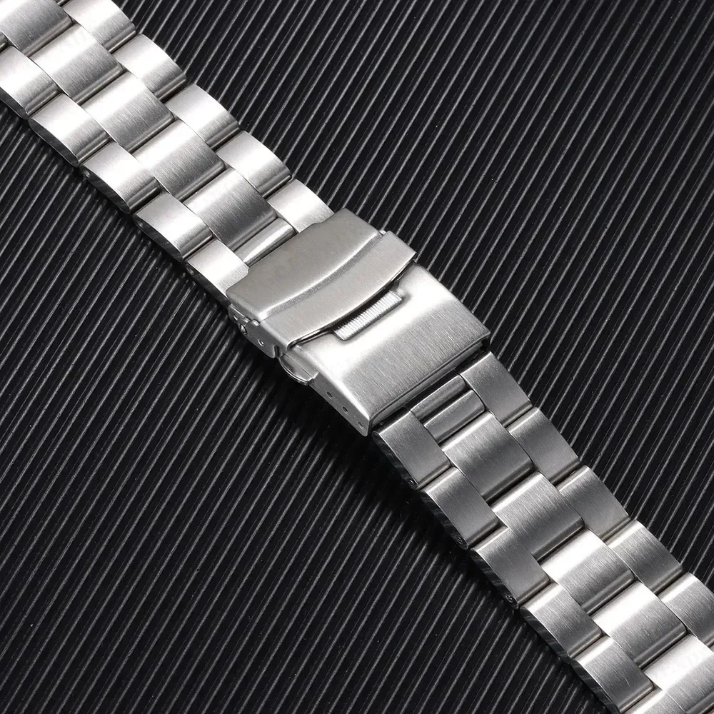 Solid 316L Stainless Steel Watchband for Seiko5 SKX007 SKX009 SKX013 Strap 1820/22/24/26mm Straight/Arc End for Oyster Bracelet