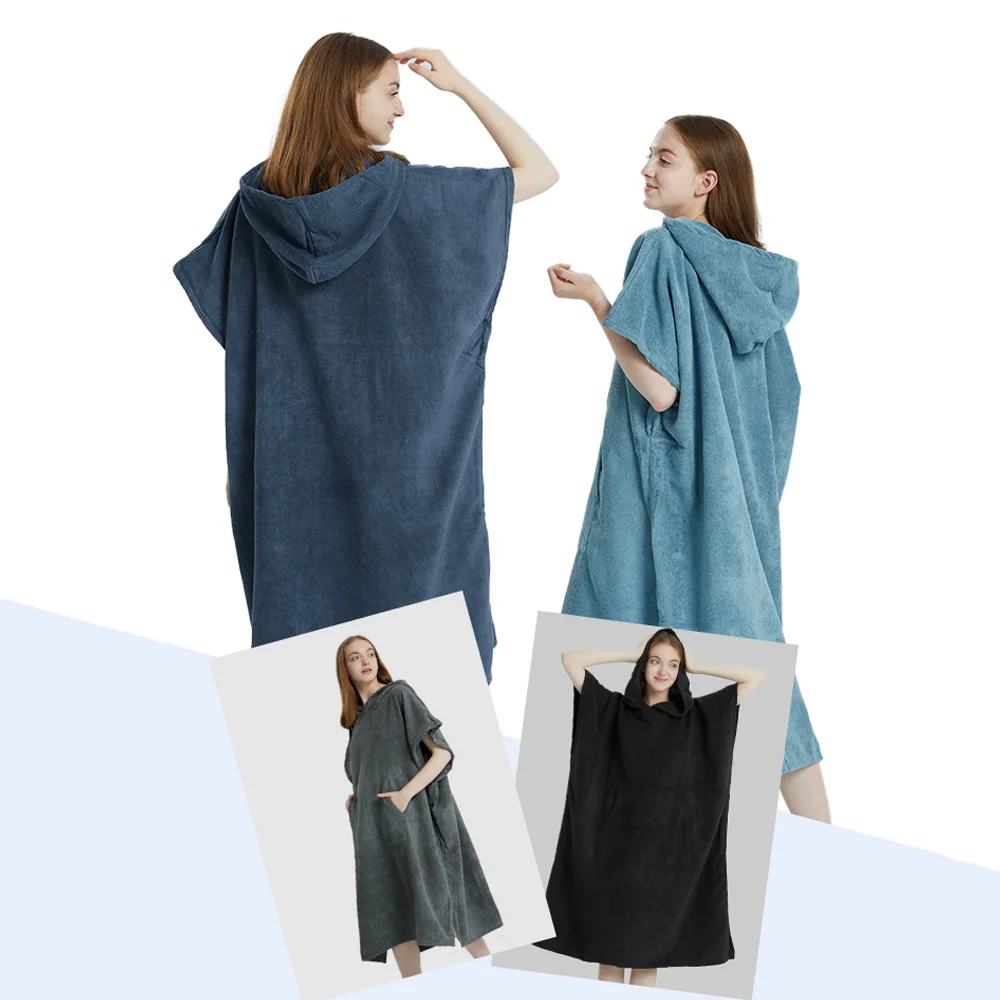 1 Stück (75 x 110 cm) Mikrofaser-Handtuch-Poncho für Erwachsene, Frottee-Schwimmüberzug für Damen und Herren, Surf-Wickeltuch, Handtuchmantel