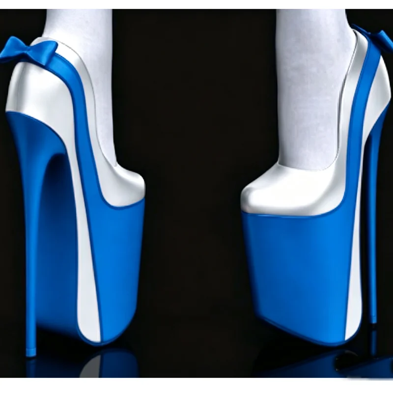 Blue Bow Knot Matte Platform Pumps Thin High Heel Pointed Toe Fashion Sexy 2026 Summer Big Size Woman Shoes Zapatillas Mujer