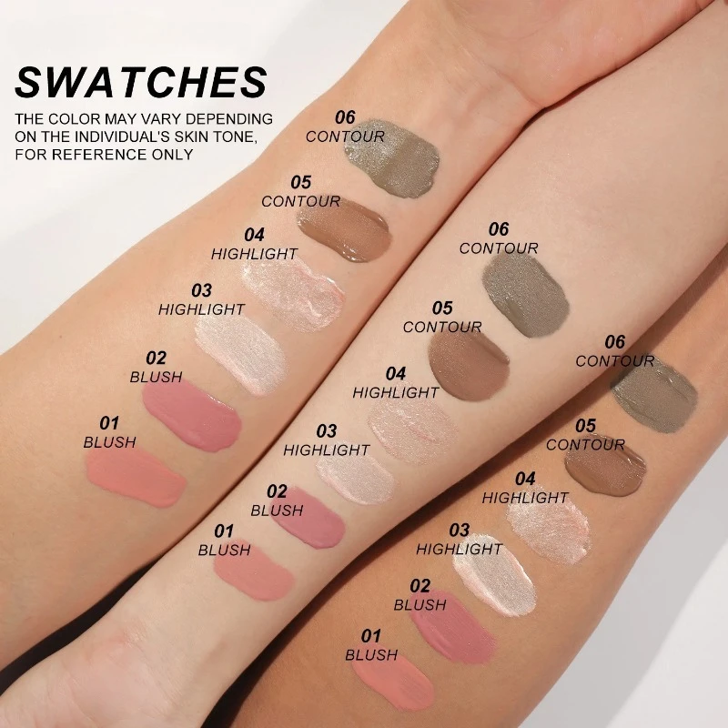 Blush líquido multifuncional, contorno facial, destaque, sombra, bastão, durável, à prova d'água, sedoso, tudo em um, textura cremosa