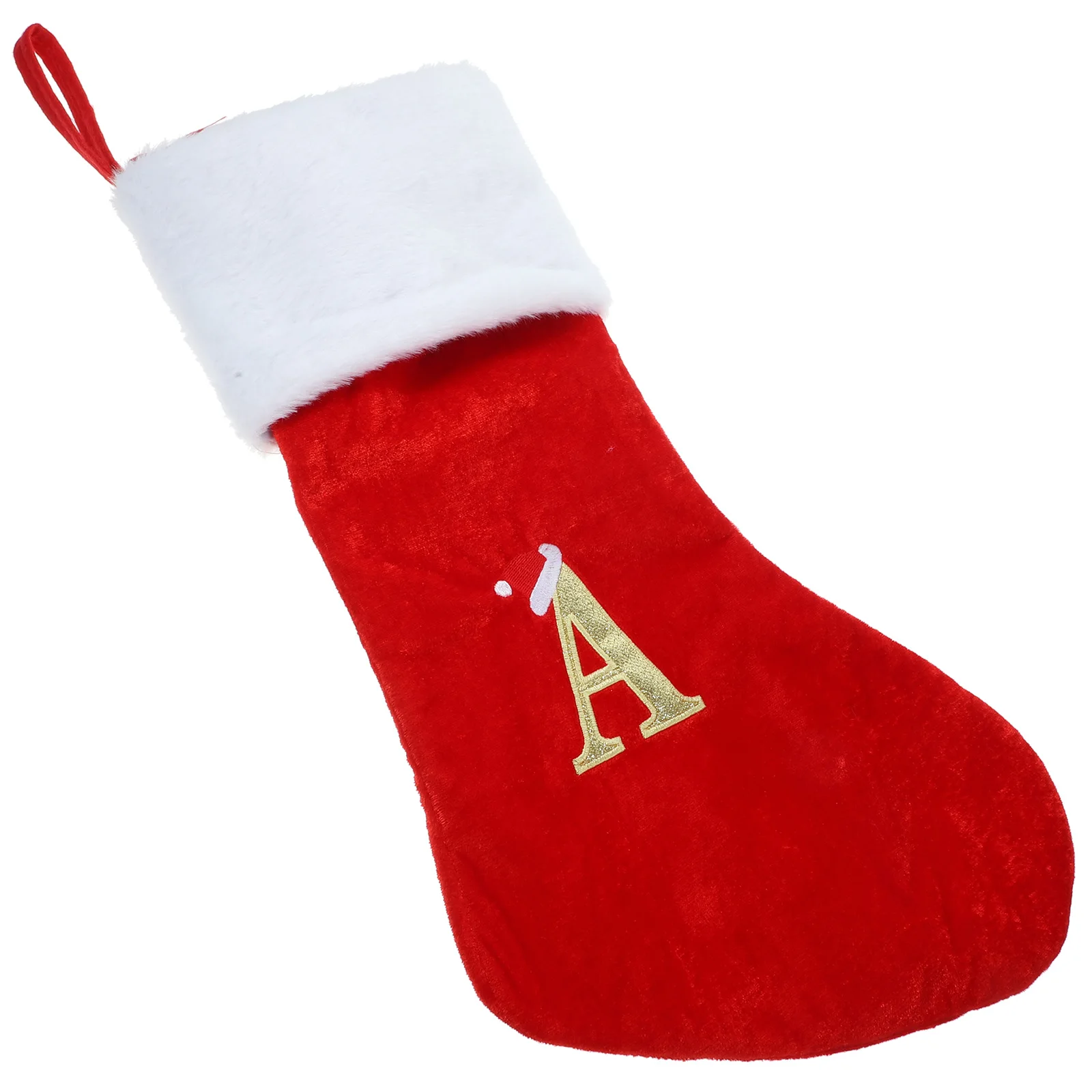 

Christmas Stocking Letter O Xmas Socks Red Large Size Hanging Cloth Gift Bag Reusable Party Supplies Holiday Ornament Christmas