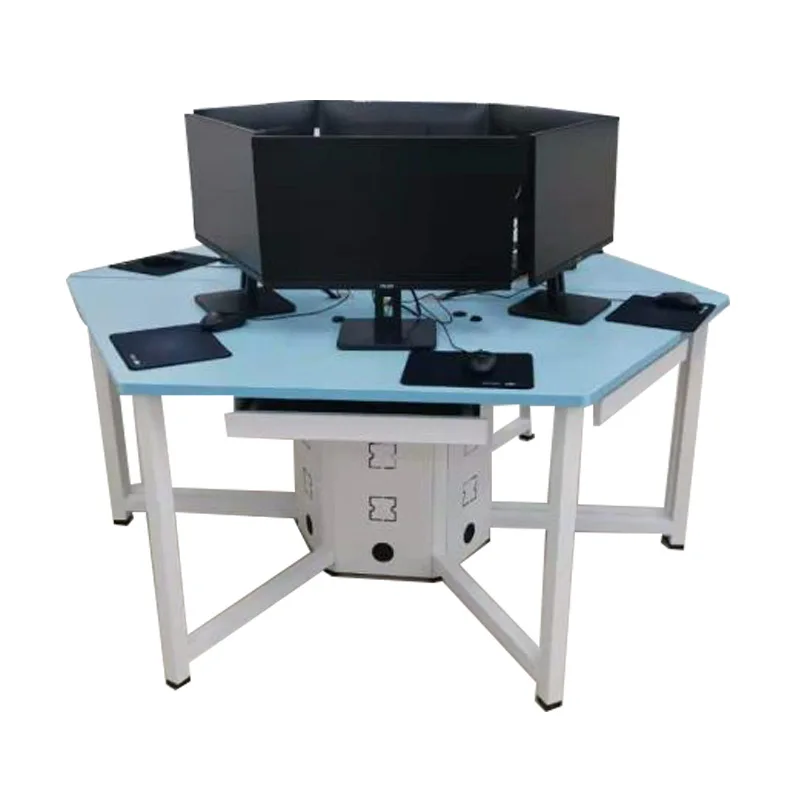 

Hexagonal computer desk reading table, panel hexagonal table, student test bench