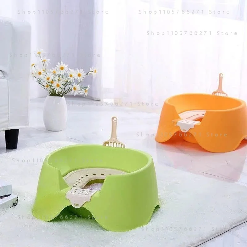 Automatic Induction Flushing Cat Litter Box Remote Infrared Induction Pet Toilet Cat Toilet