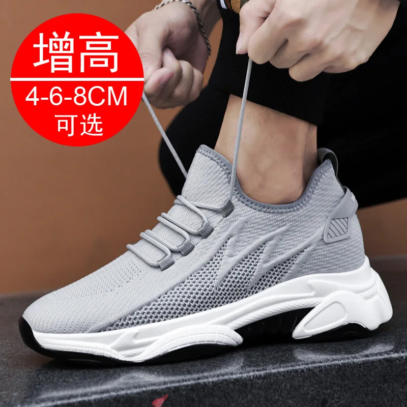 

Sneakers Men Elevator Shoes Spring Summer Invisible Heightening Shoes Men 8CM Insoles Inner Height Increasing Mesh Sports Shoes