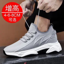 Sneakers Men Elevator Shoes Spring Summer Invisible Heightening Shoes Men 8CM Insoles Inner Height Increasing Mesh Sports Shoes